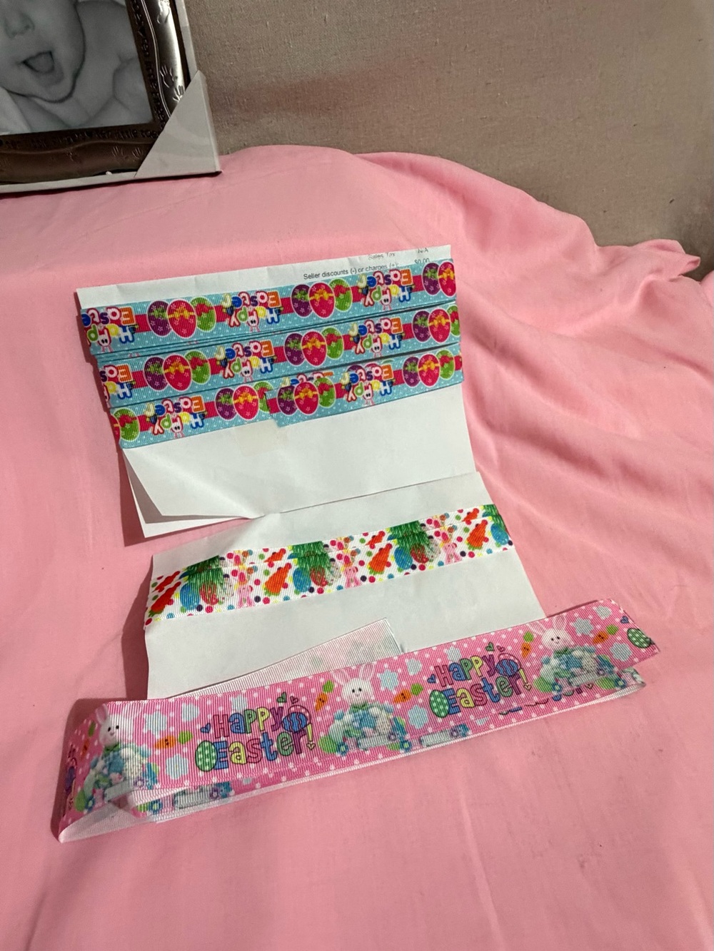 Happy Easter Pink Kids Headband with Bunny & Egg Print